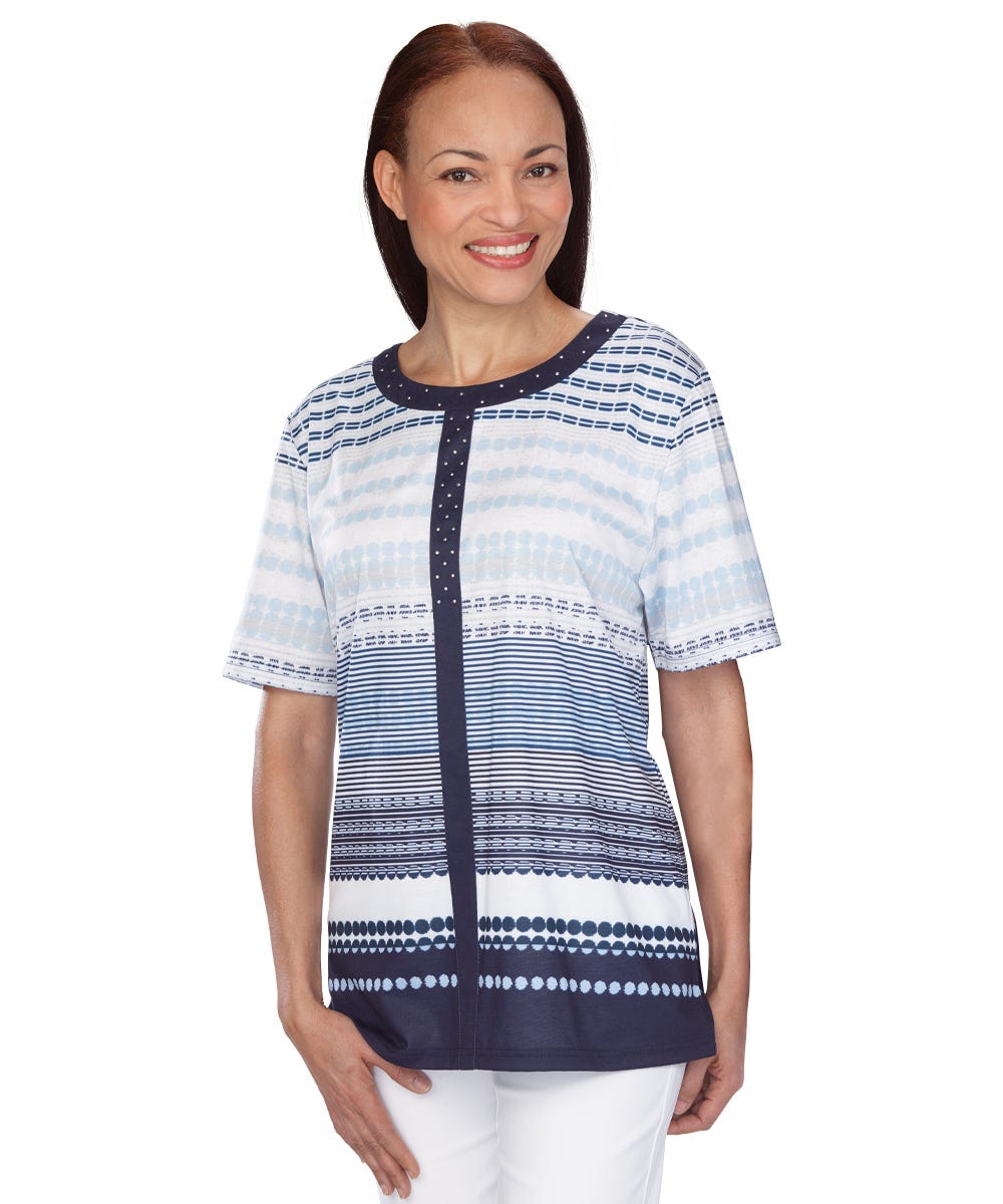 Women's Open Back Graphic Patterned Top