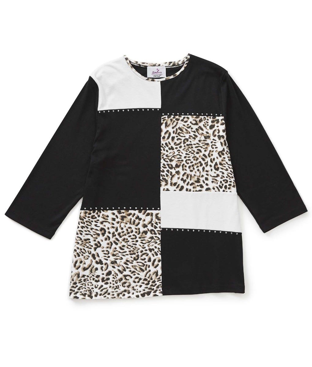 Women's Open Back Patchwork Top