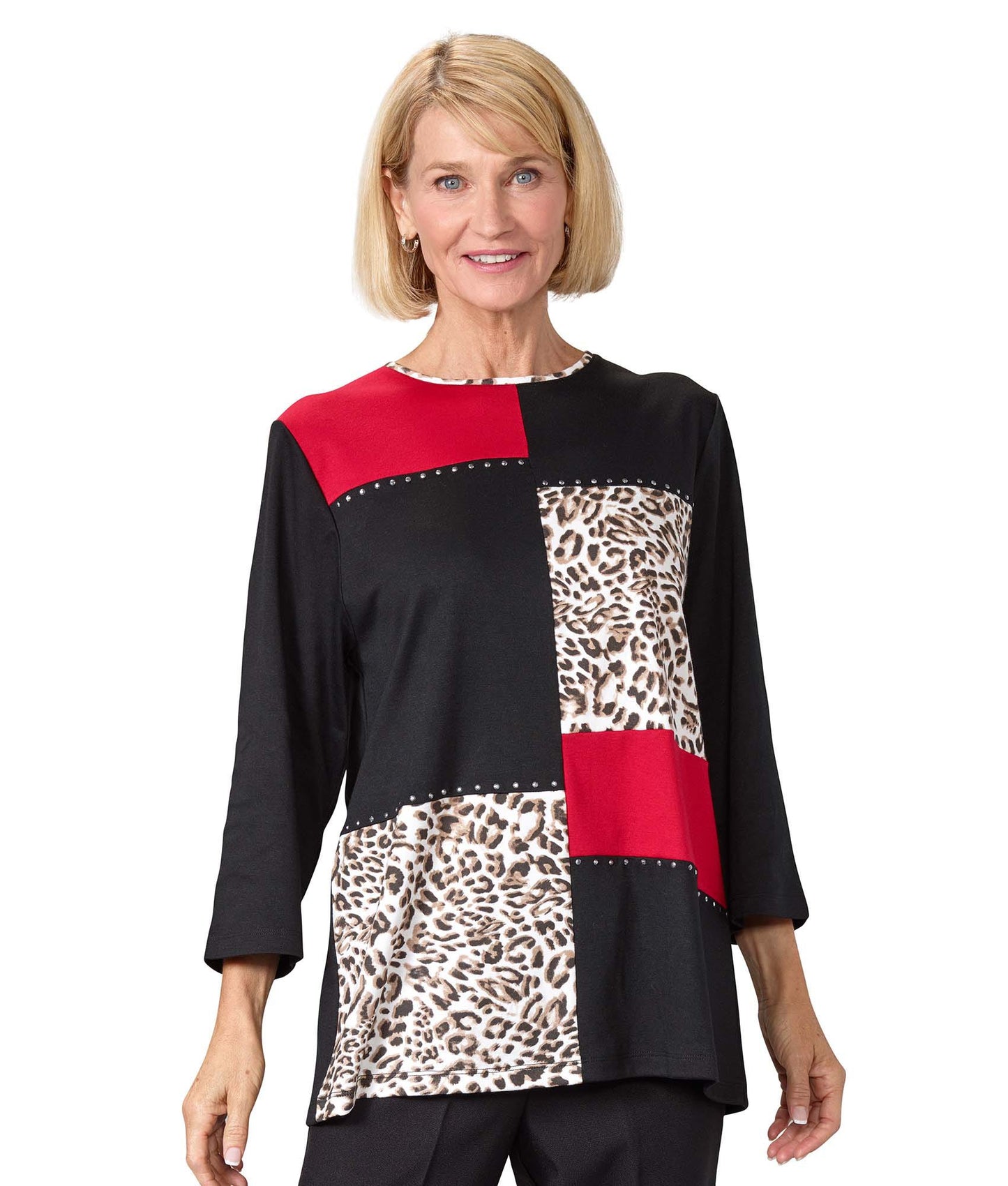 Women's Open Back Patchwork Top