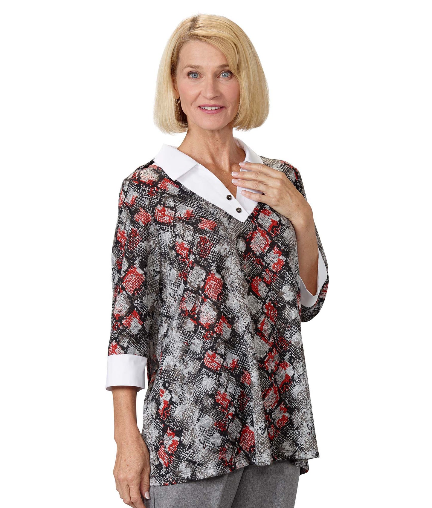 Women's Open Back Collared Top