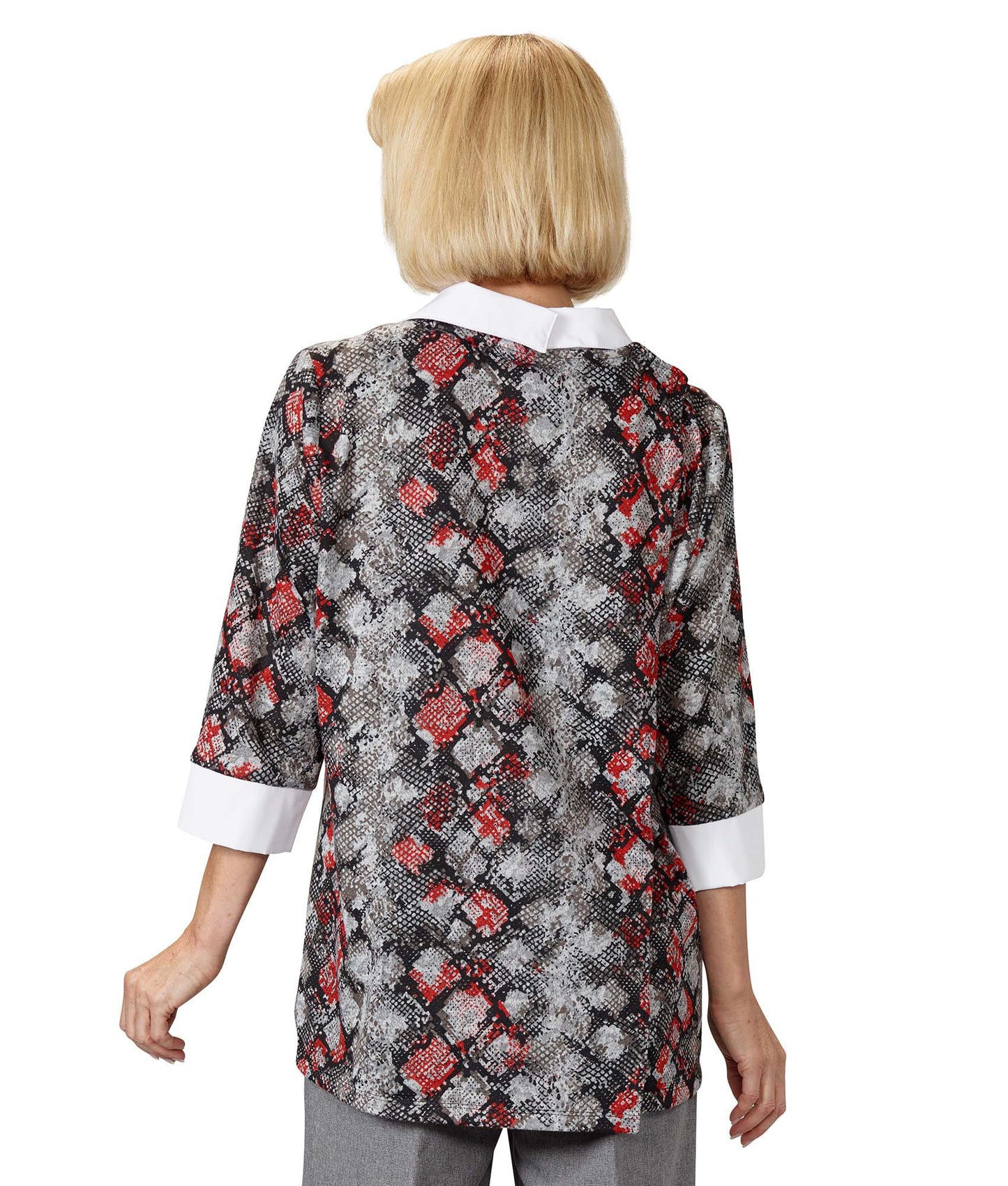 Women's Open Back Collared Top