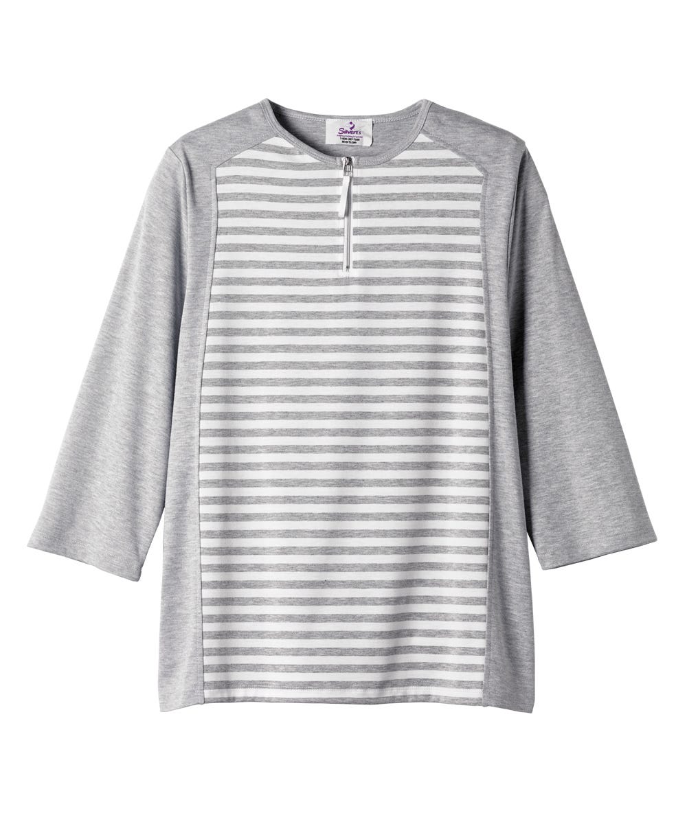 Womens Adaptive Open Back Top with Zippered-Neck