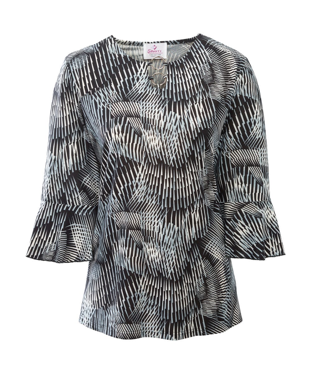 Ring-Keyhole Neck Adaptive Top for Women