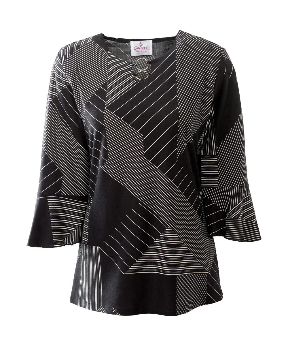 Ring-Keyhole Neck Adaptive Top for Women