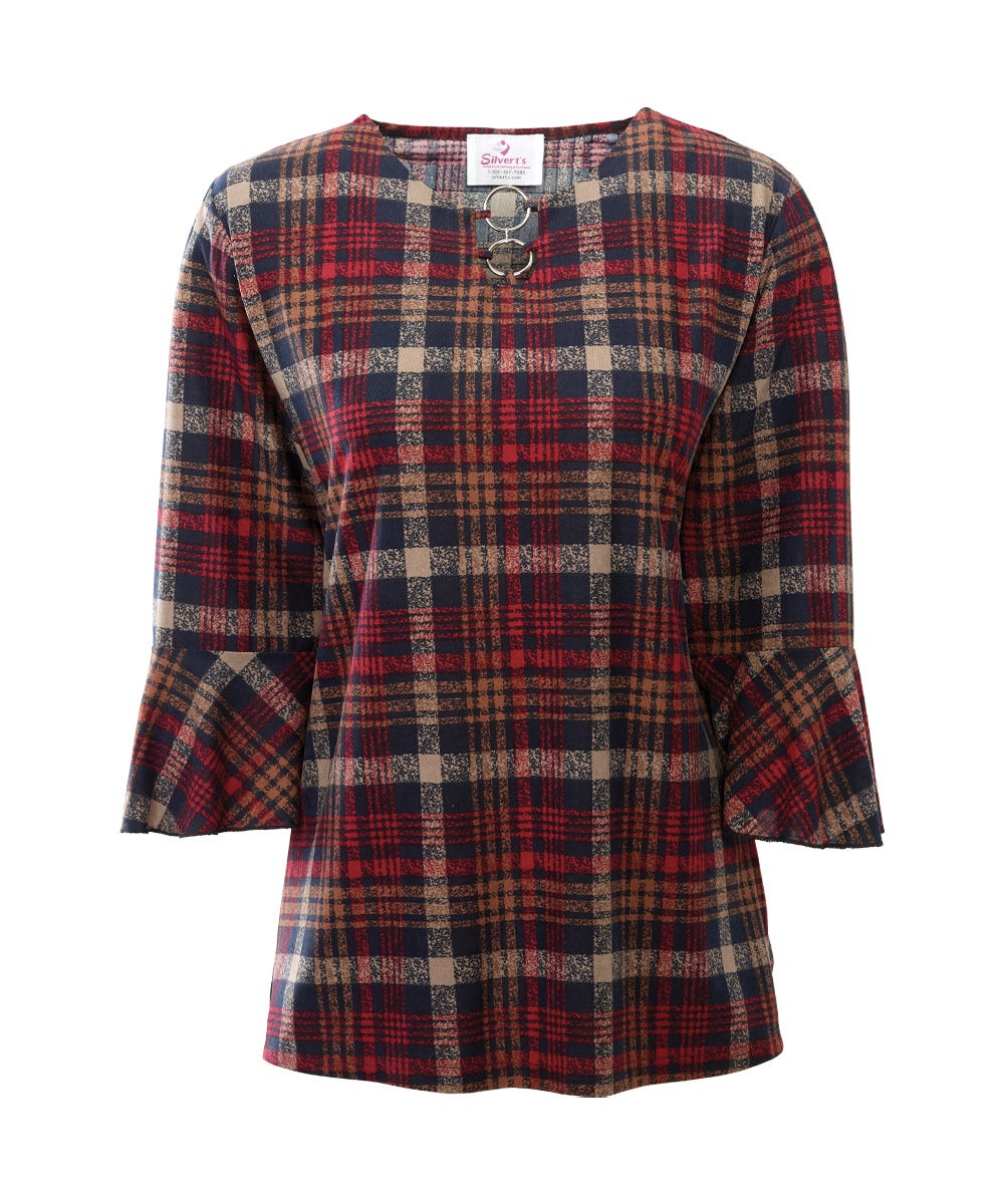 Ring-Keyhole Neck Adaptive Top for Women