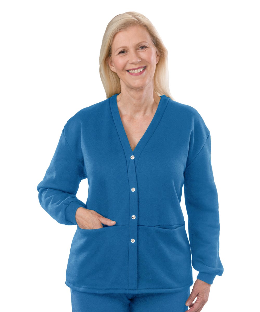 Adaptive Fleece Cardigan for Women - Clearance