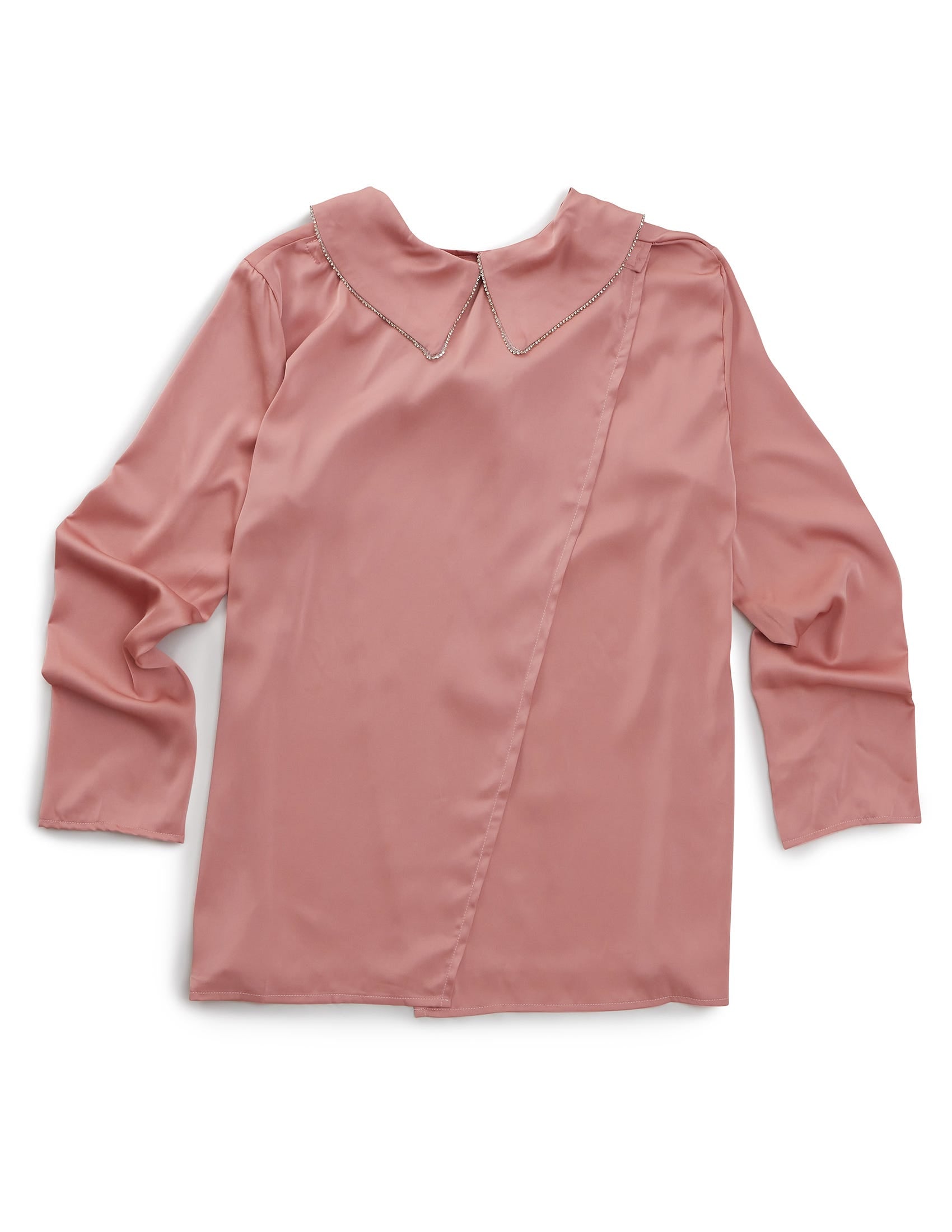 Women's Open Back Tie Front Scarf Blouse