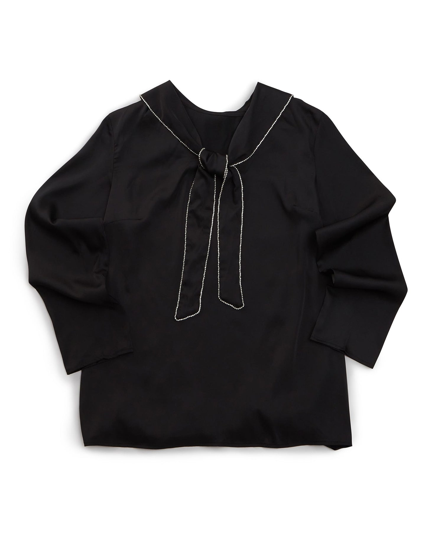 Women's Open Back Tie Front Scarf Blouse