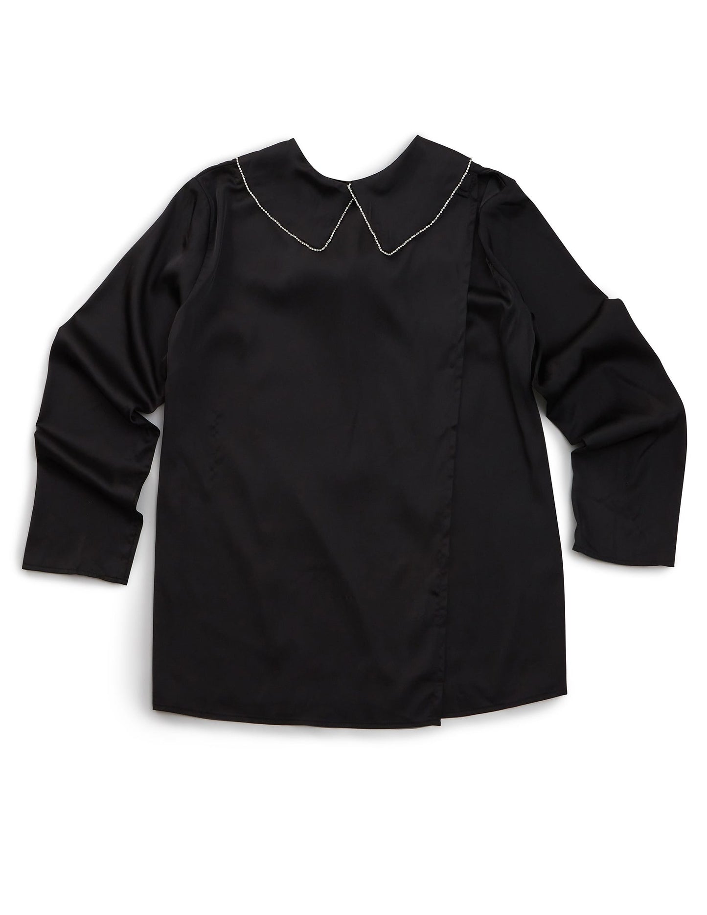 Women's Open Back Tie Front Scarf Blouse