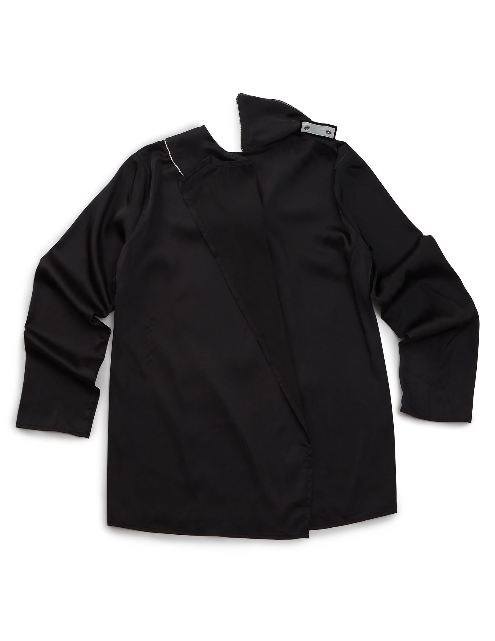 Women's Open Back Tie Front Scarf Blouse