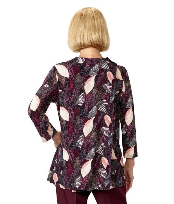 Women's Open Back 3/4 Sleeve Twofer Top