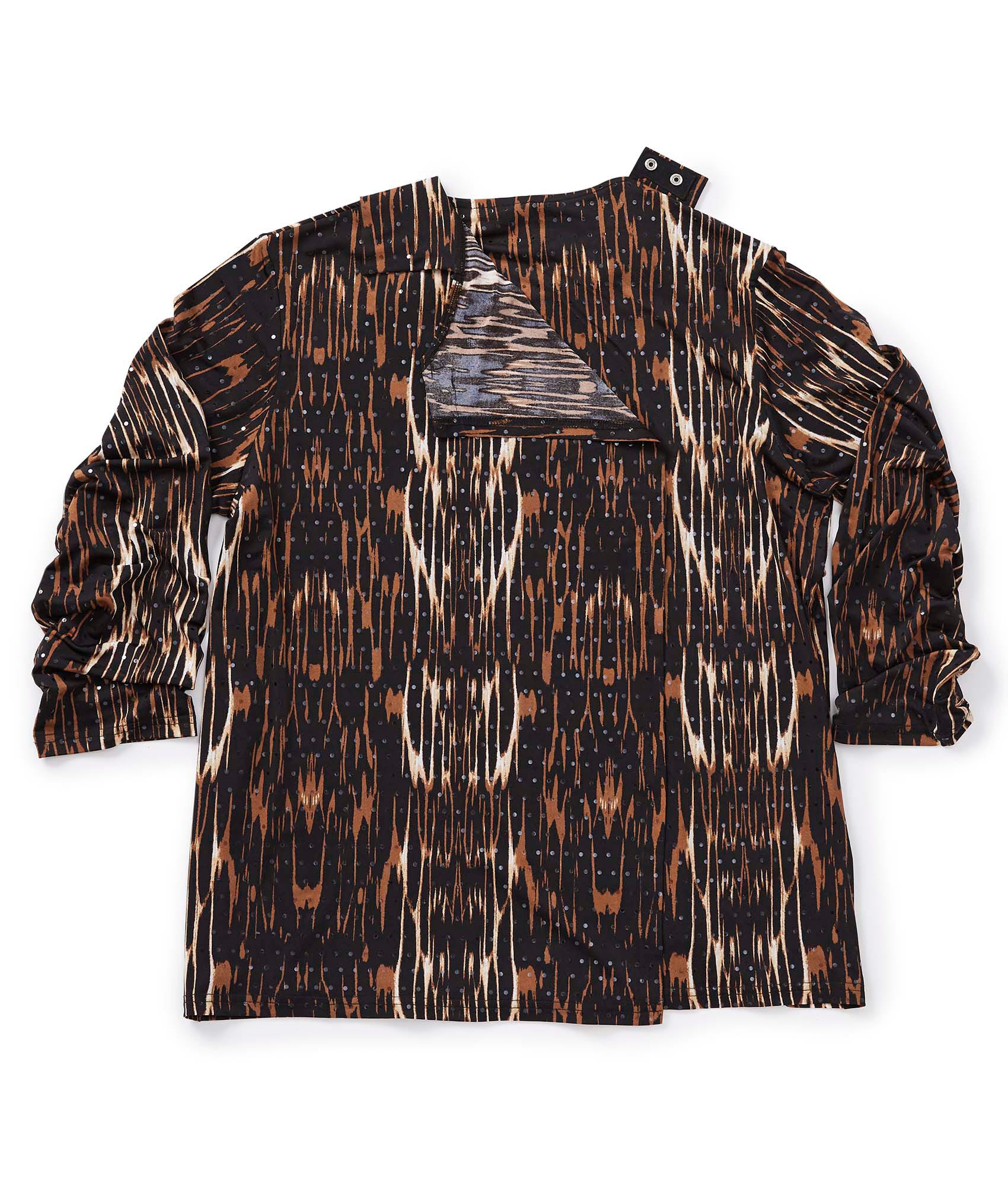 Women's Open Back 3/4 Sleeve Twofer Top