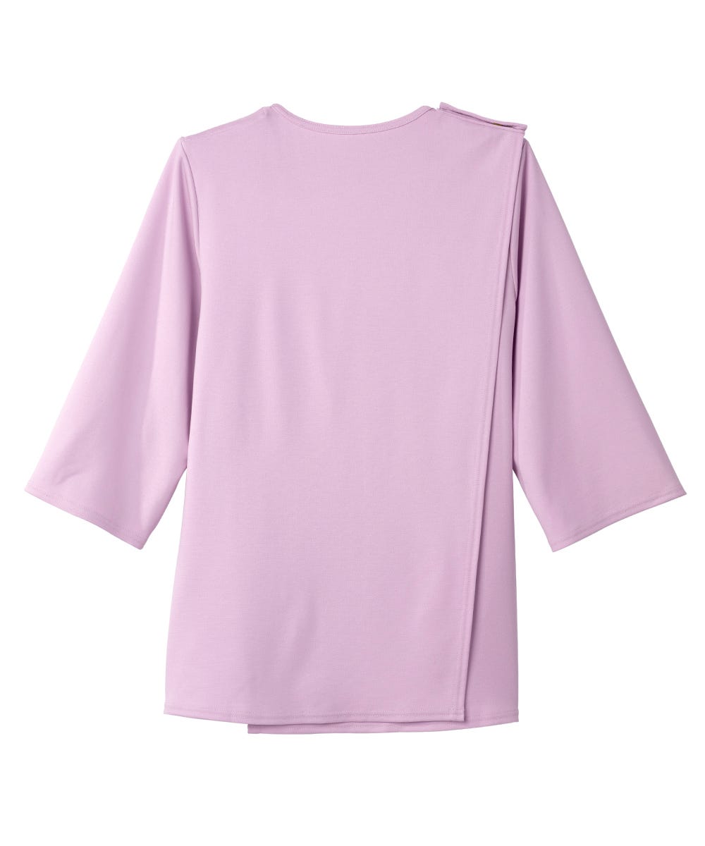Women's Open Back 3/4 Length Sleeve Top with Embroidery