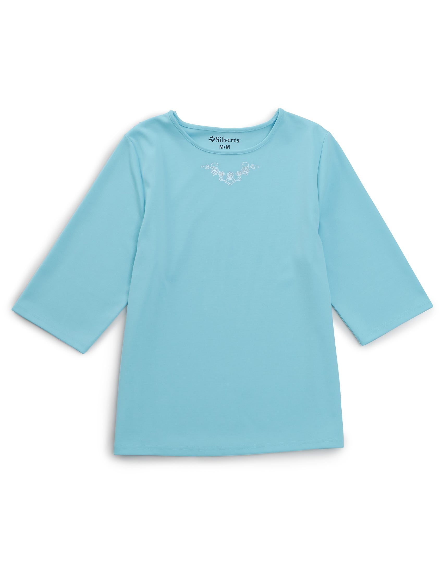 Women's Embroidered Adaptive 3/4 Sleeve Top - Clearance