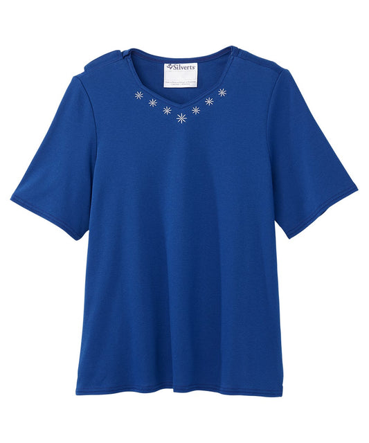Women's Soft Embroidered Adaptive Top - Clearance