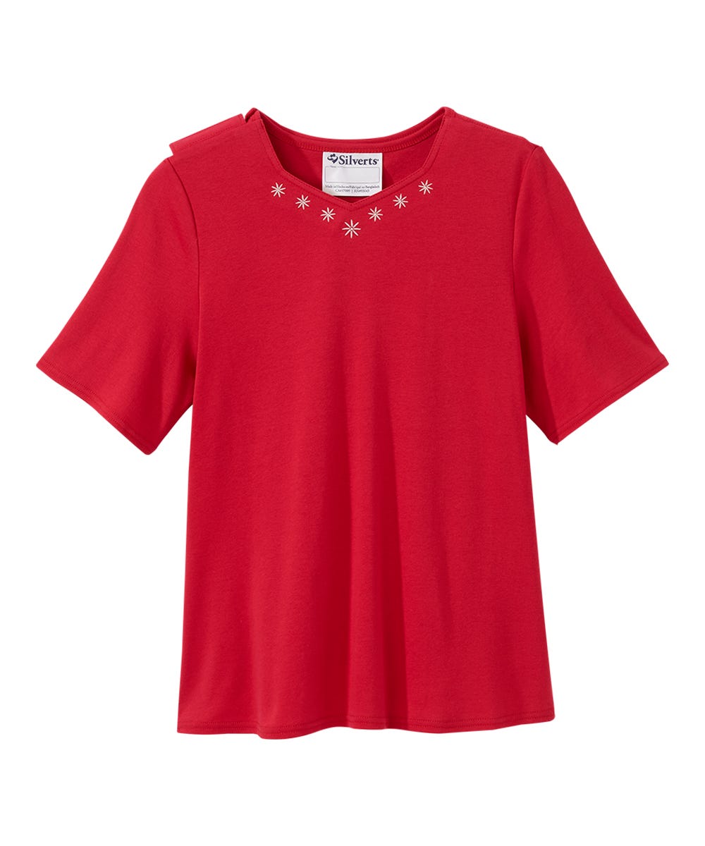 Women's Soft Embroidered Adaptive Top