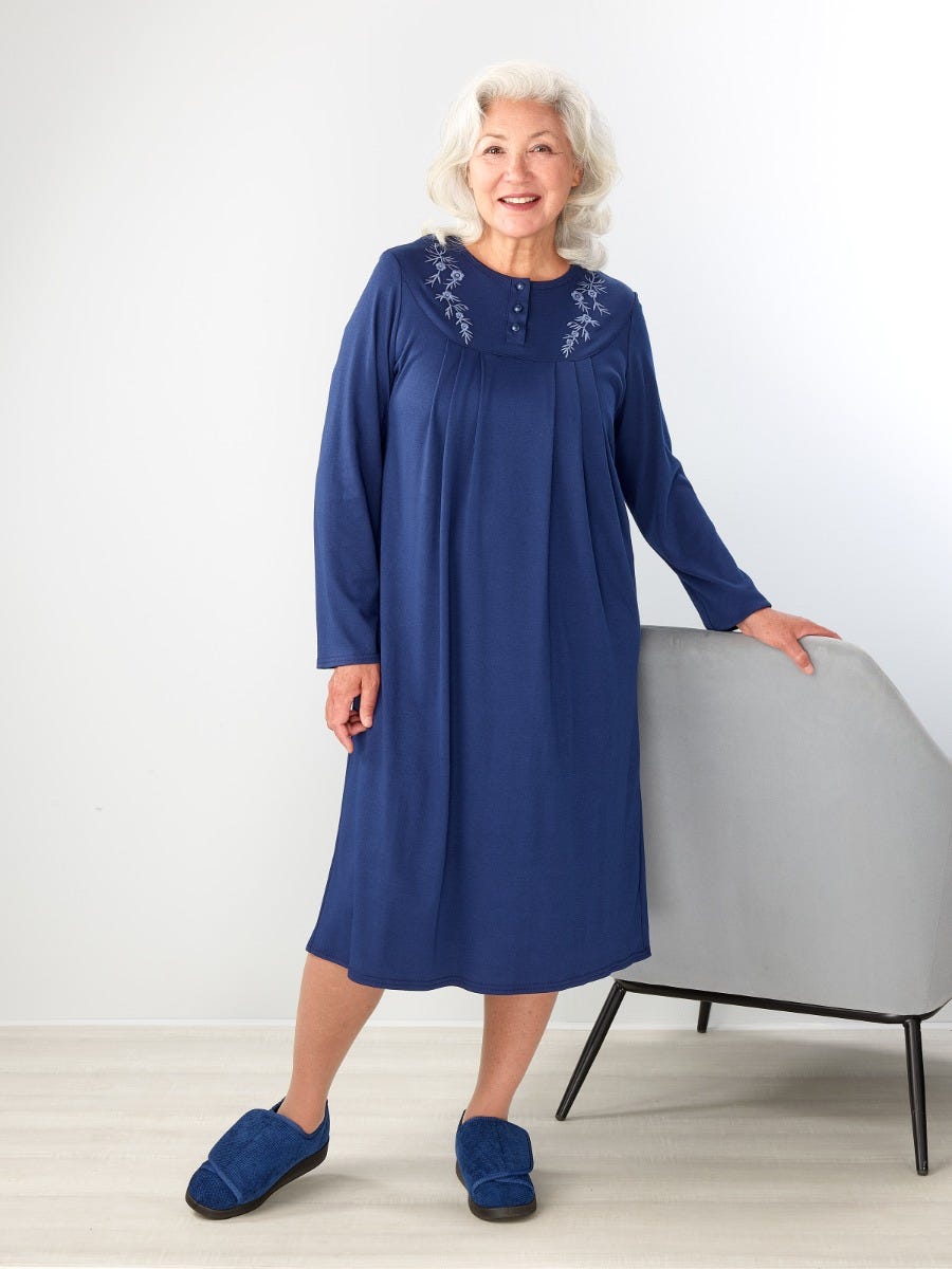 Women's No Peek Hospital & Home Care Long Sleeve Gown