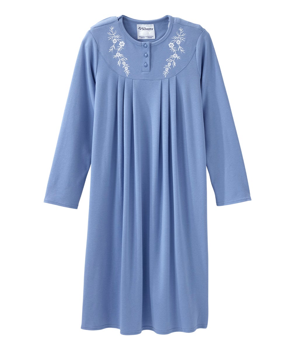 long sleeve night dress SINGINGQWEEN Women's Vintage Victorian Nightgown Long Sleeve Sheer Sleepwear Pajamas Nightwear Lounge Dress (Blue, Small) at Amazon Women's Clothing store