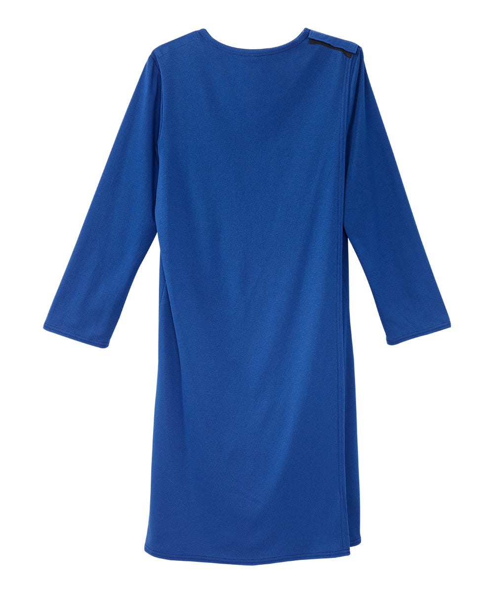 Women's No Peek Hospital & Home Care Long Sleeve Gown - Cosmic Cobalt | (sv2455) / 3XL Women's No Peek Hospital & Home Care Long Sleeve Gown - Cosmic Cobalt | (sv2455) / 3XL