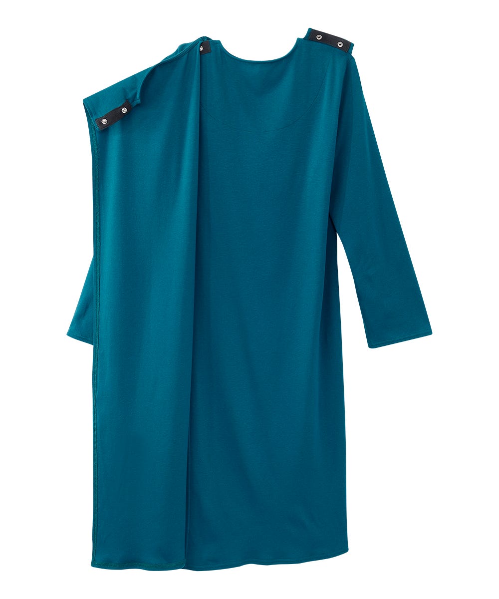 Women's No Peek Hospital & Home Care Gown with Lace Neckline