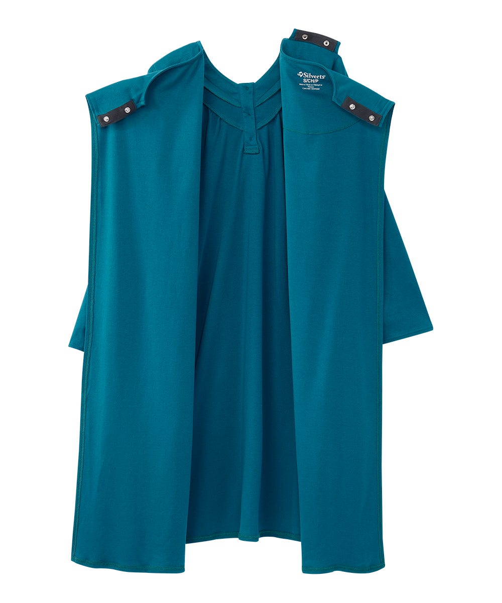 Women's No Peek Hospital & Home Care Gown with Lace Neckline