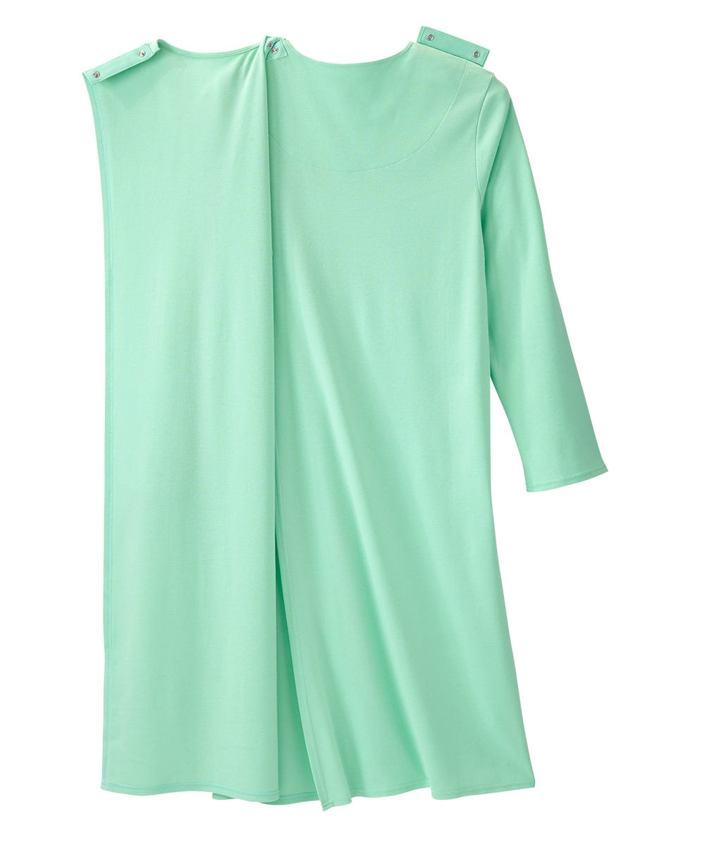 Women's No Peek Hospital & Home Care Gown with Lace Neckline