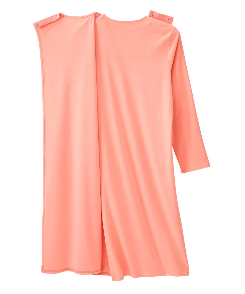 Women's No Peek Hospital & Home Care Gown with Lace Neckline