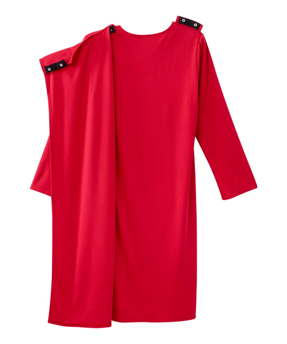 Women's No Peek Hospital & Home Care Gown with Lace Neckline