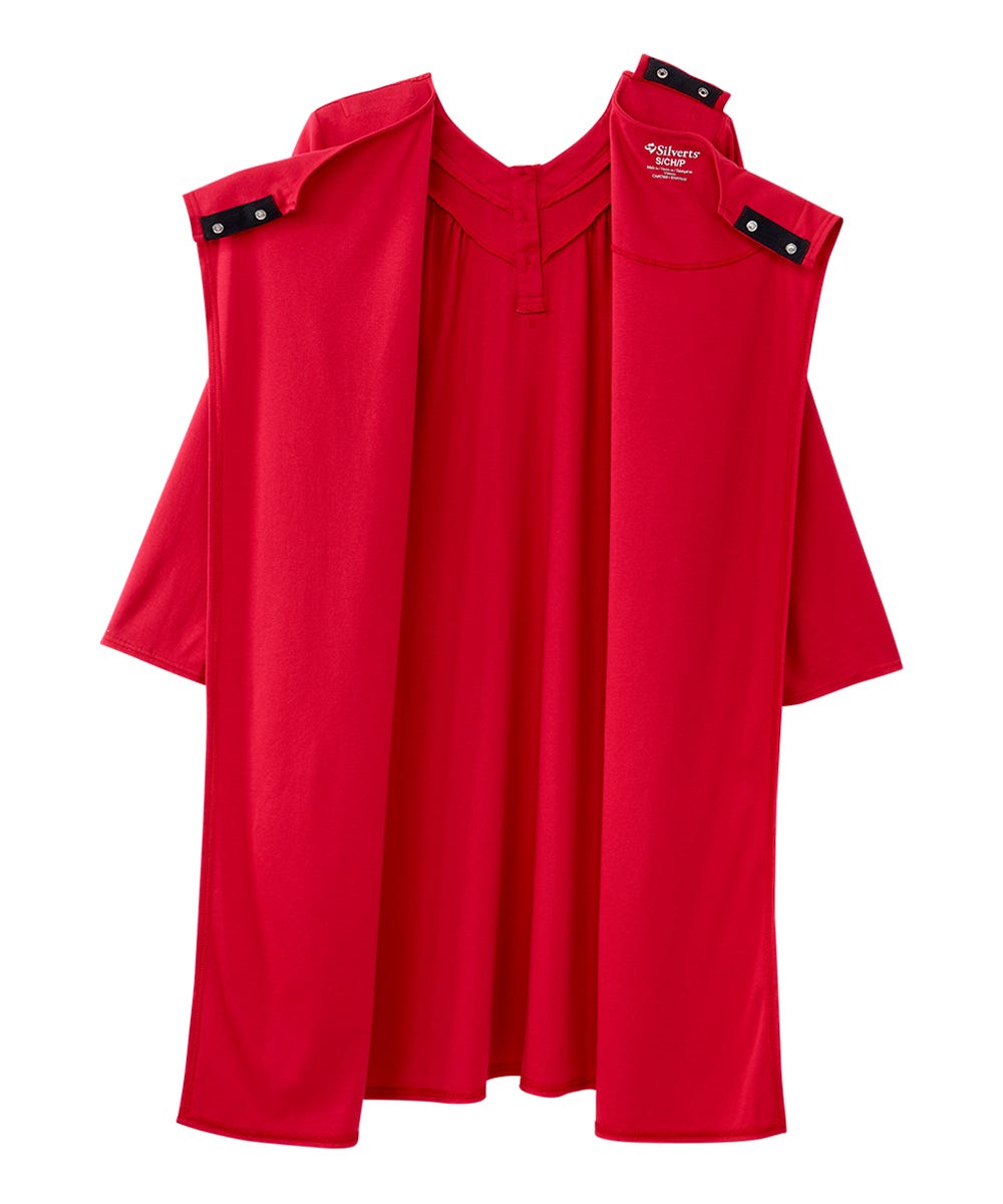 Women's No Peek Hospital & Home Care Gown with Lace Neckline