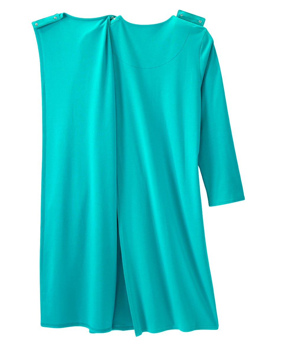 Women's No Peek Hospital & Home Care Gown with Lace Neckline