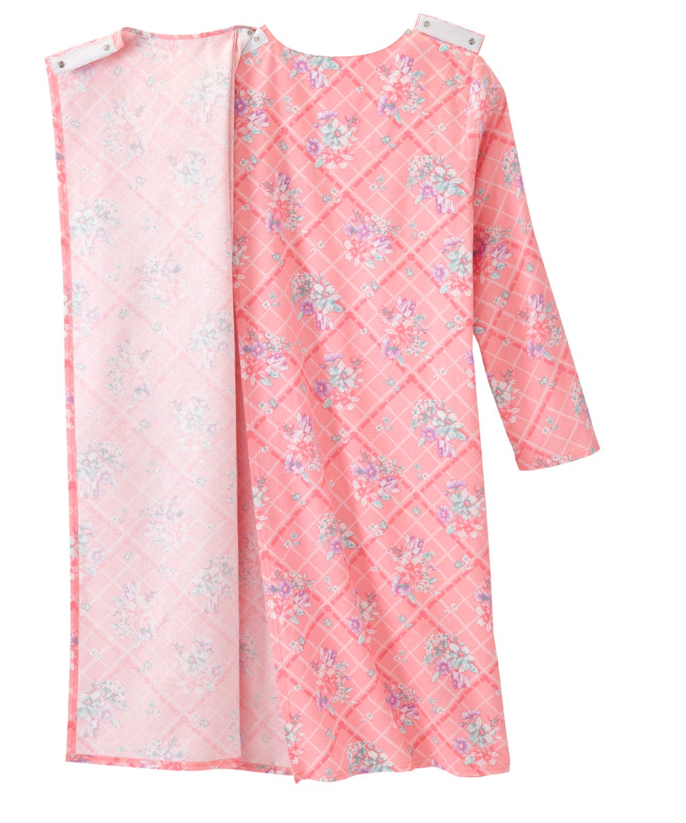 Women's No Peek Open Back Flannel Nightgown - Silverts 51