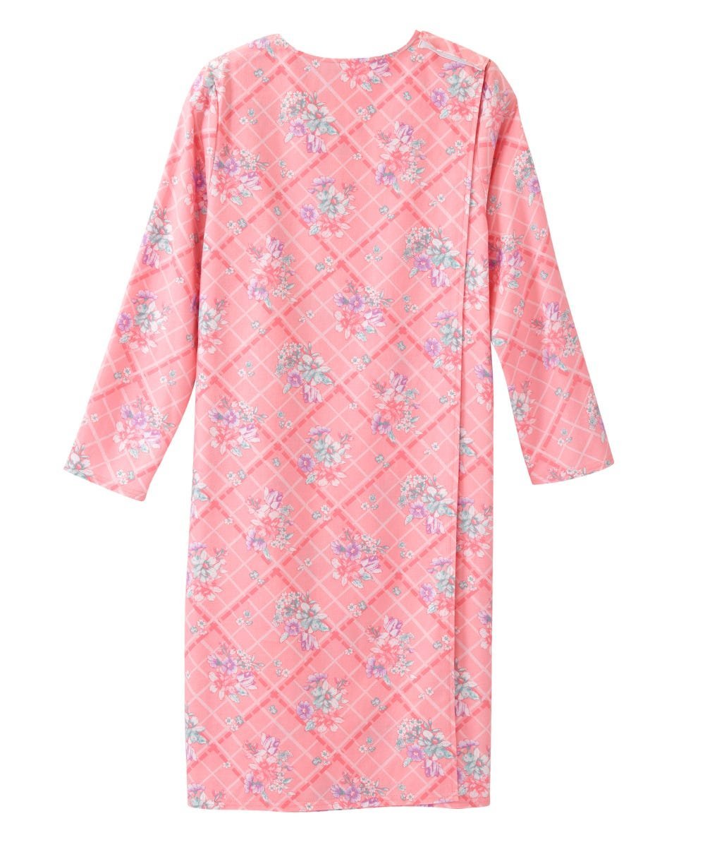 Women's No Peek Open Back Flannel Nightgown - Silverts 52