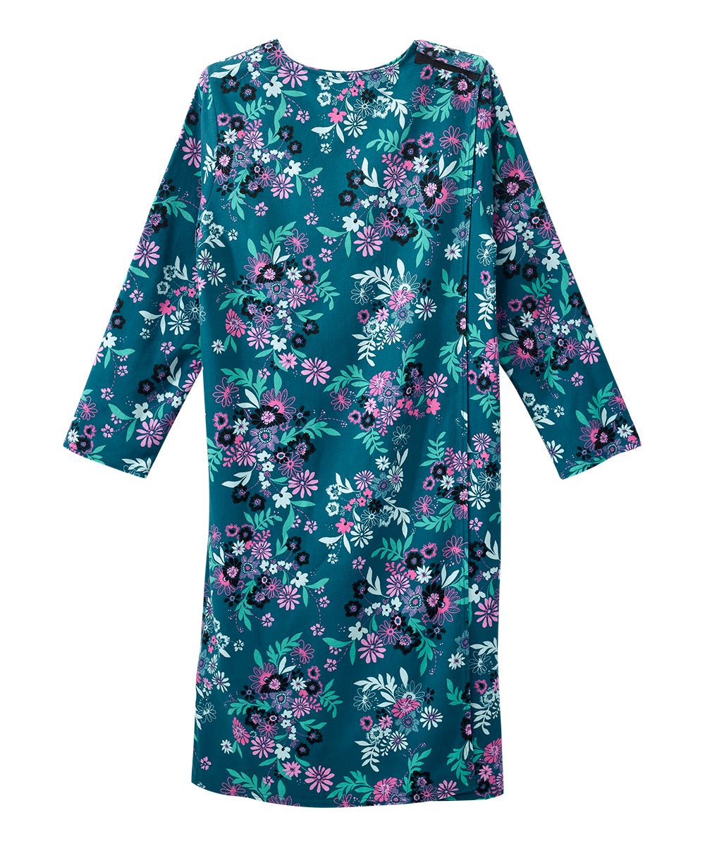 Women's No Peek Open Back Flannel Nightgown