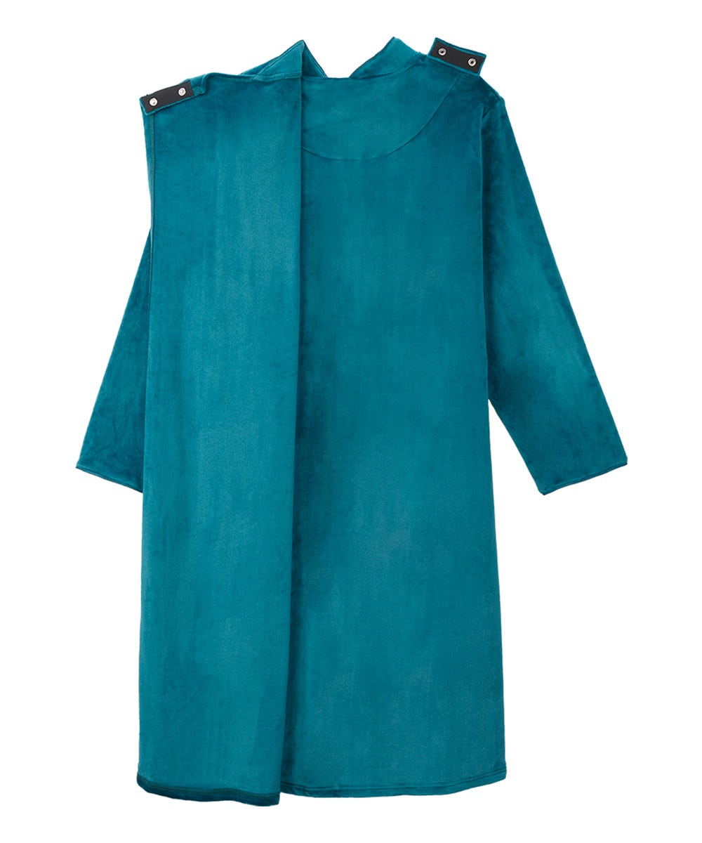 Women's Open Back Plush Nightgown with Zip Front