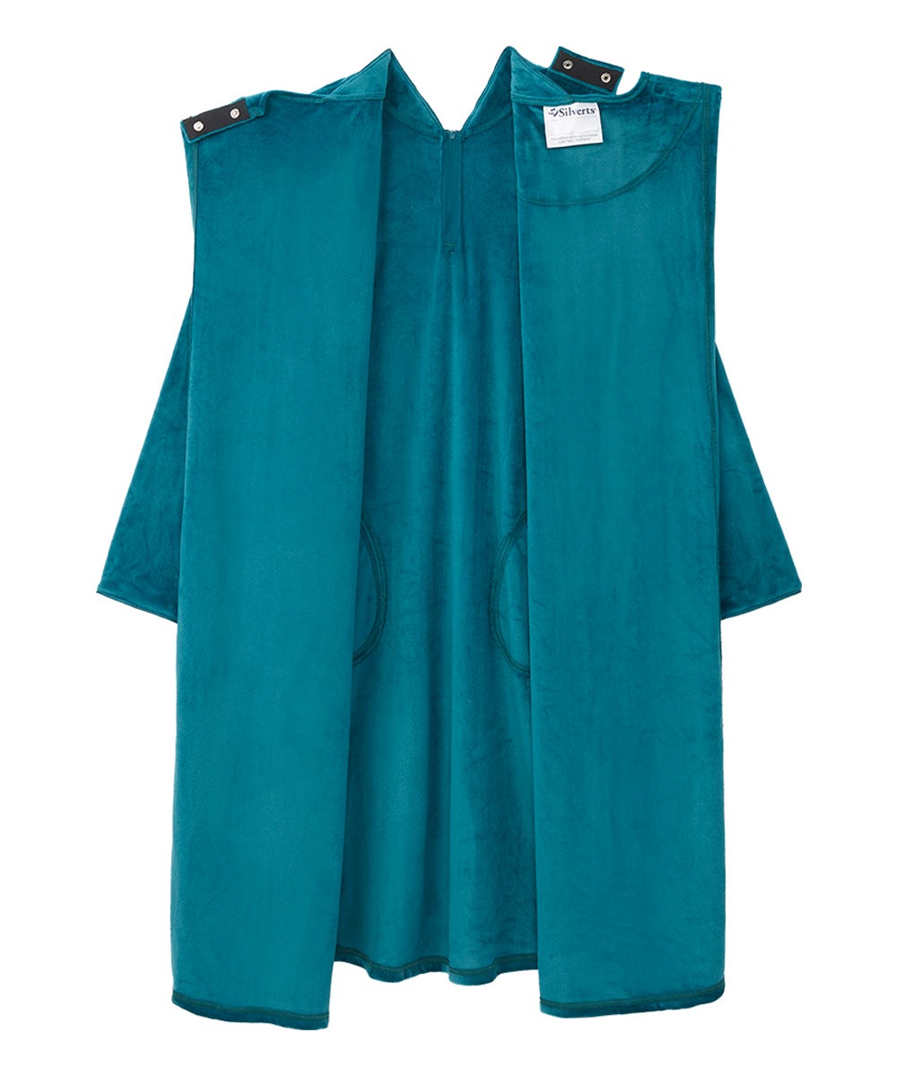 Women's Open Back Plush Nightgown with Zip Front