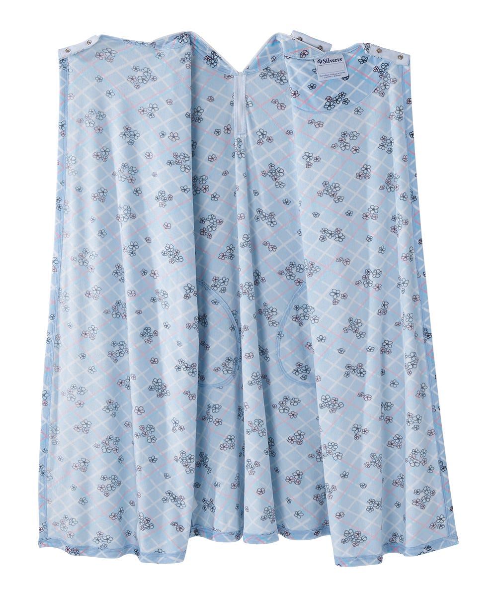Women's Open Back Plush Nightgown with Zip Front