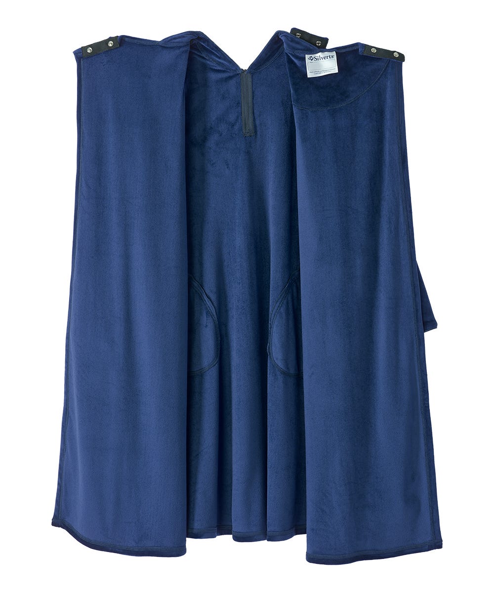 Women's Open Back Plush Nightgown with Zip Front