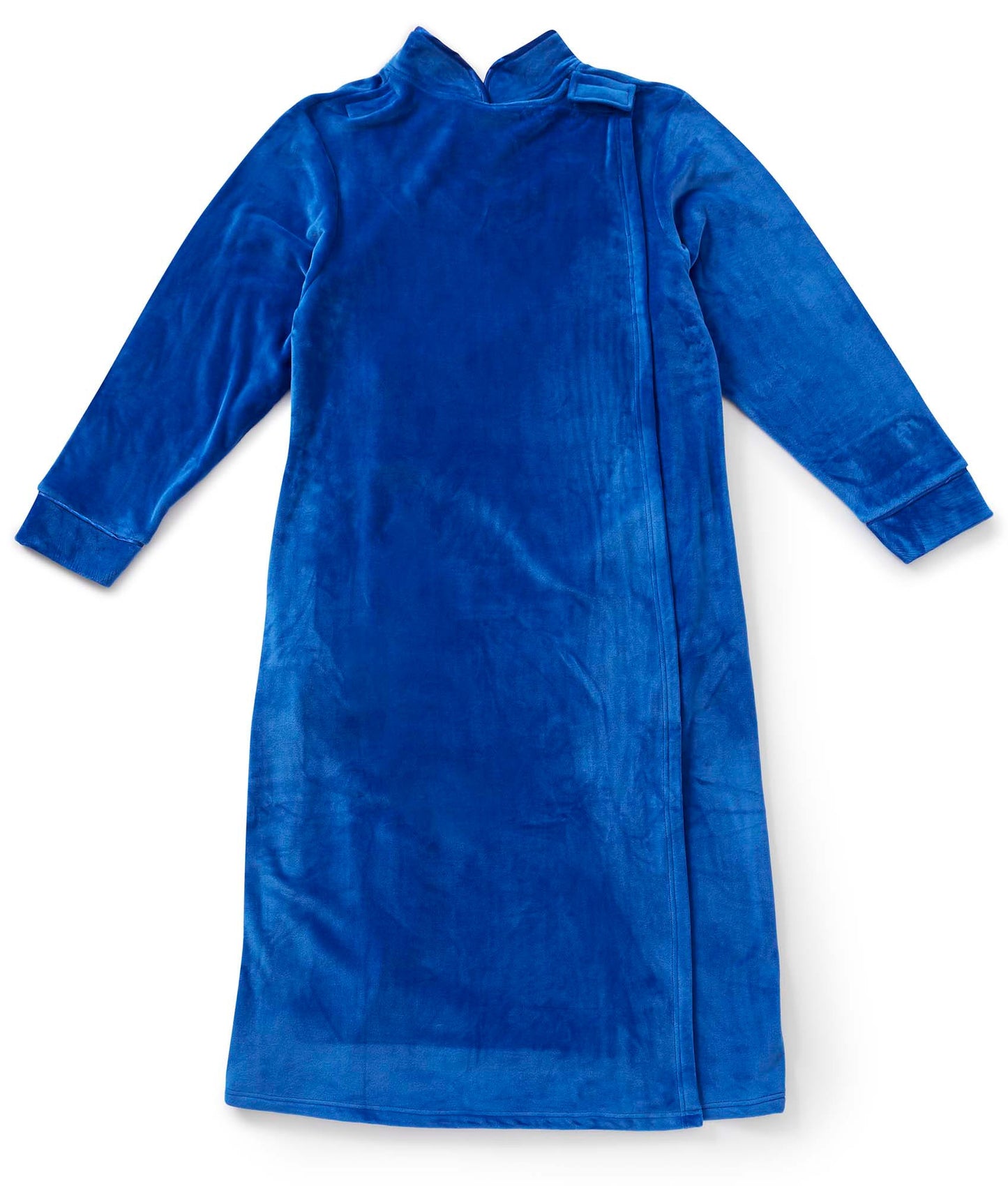 Women's Open Back Plush Nightgown with Zip Front