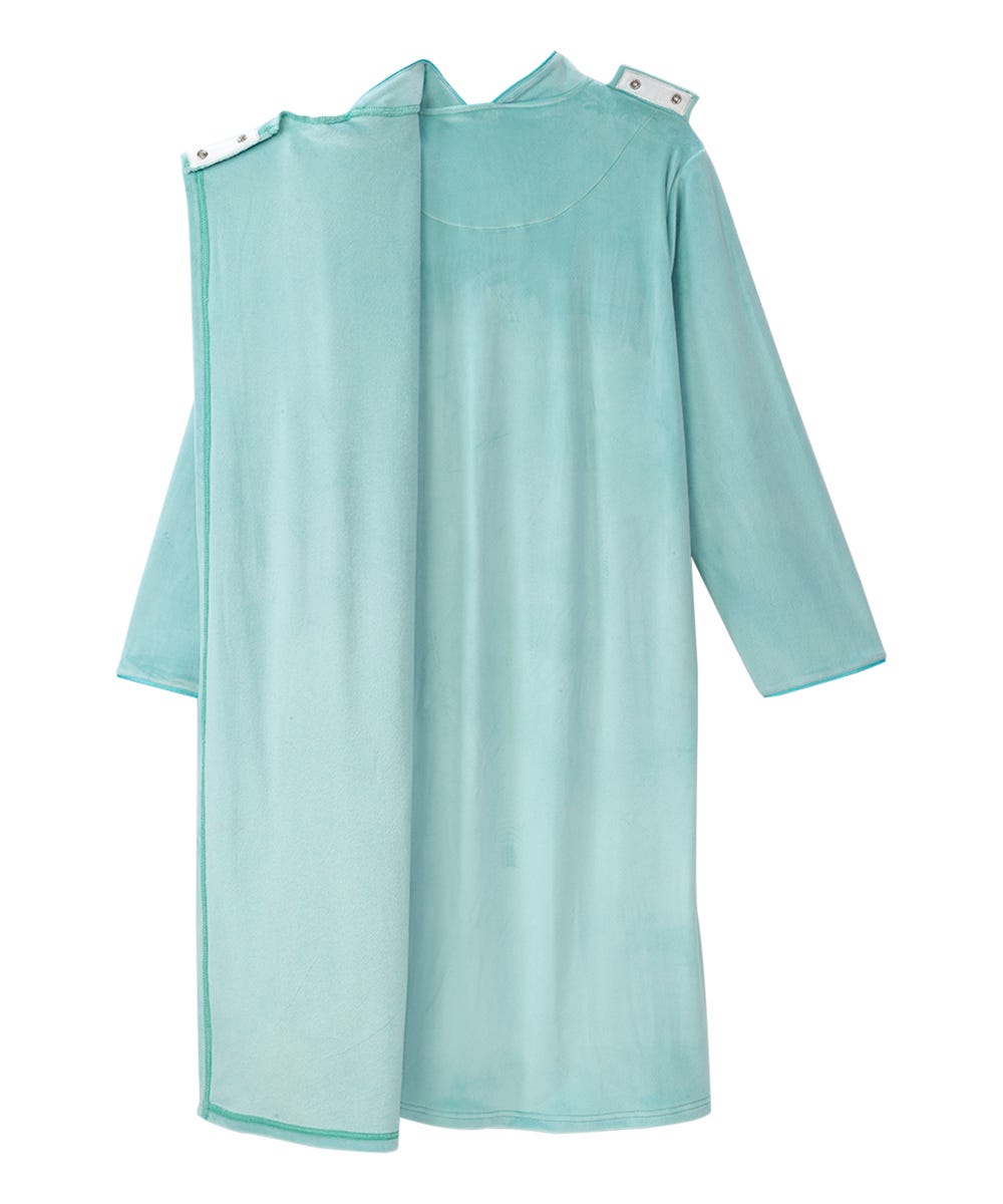 Women's Open Back Plush Nightgown with Zip Front