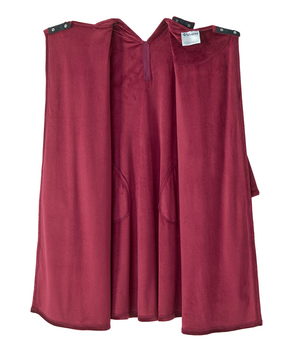 Women's Open Back Plush Nightgown with Zip Front