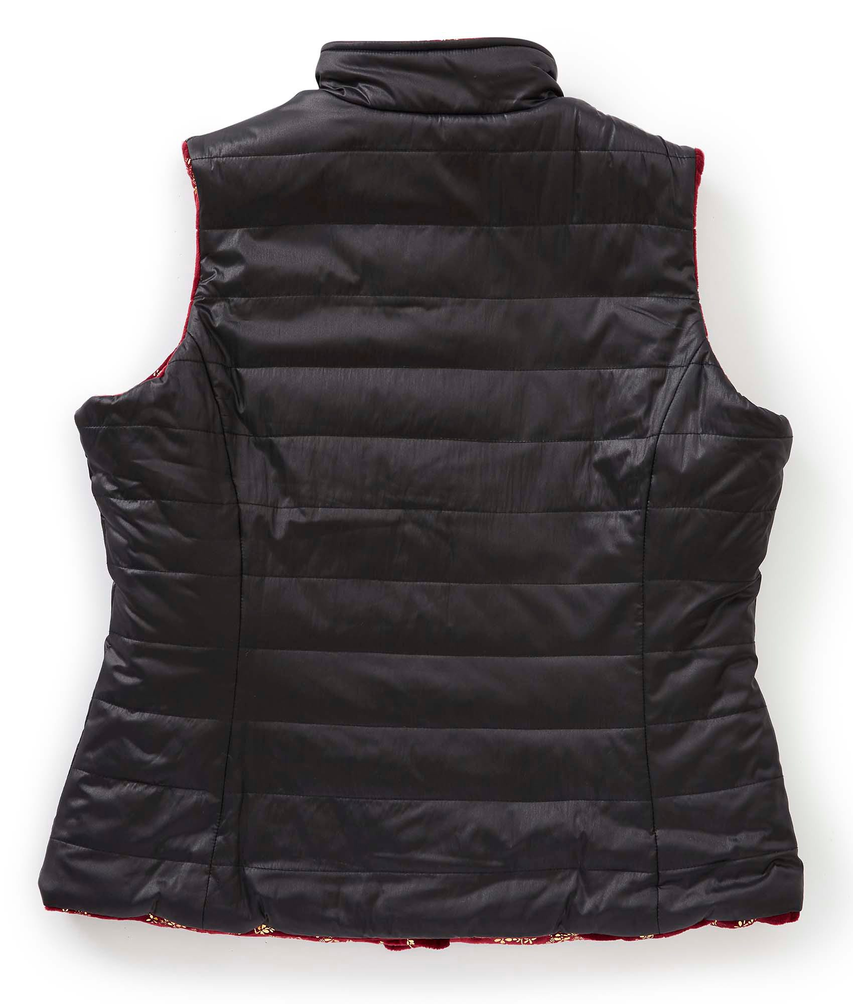 Women's Reversible Magnetic Snap Front Puffer Vest - Clearance