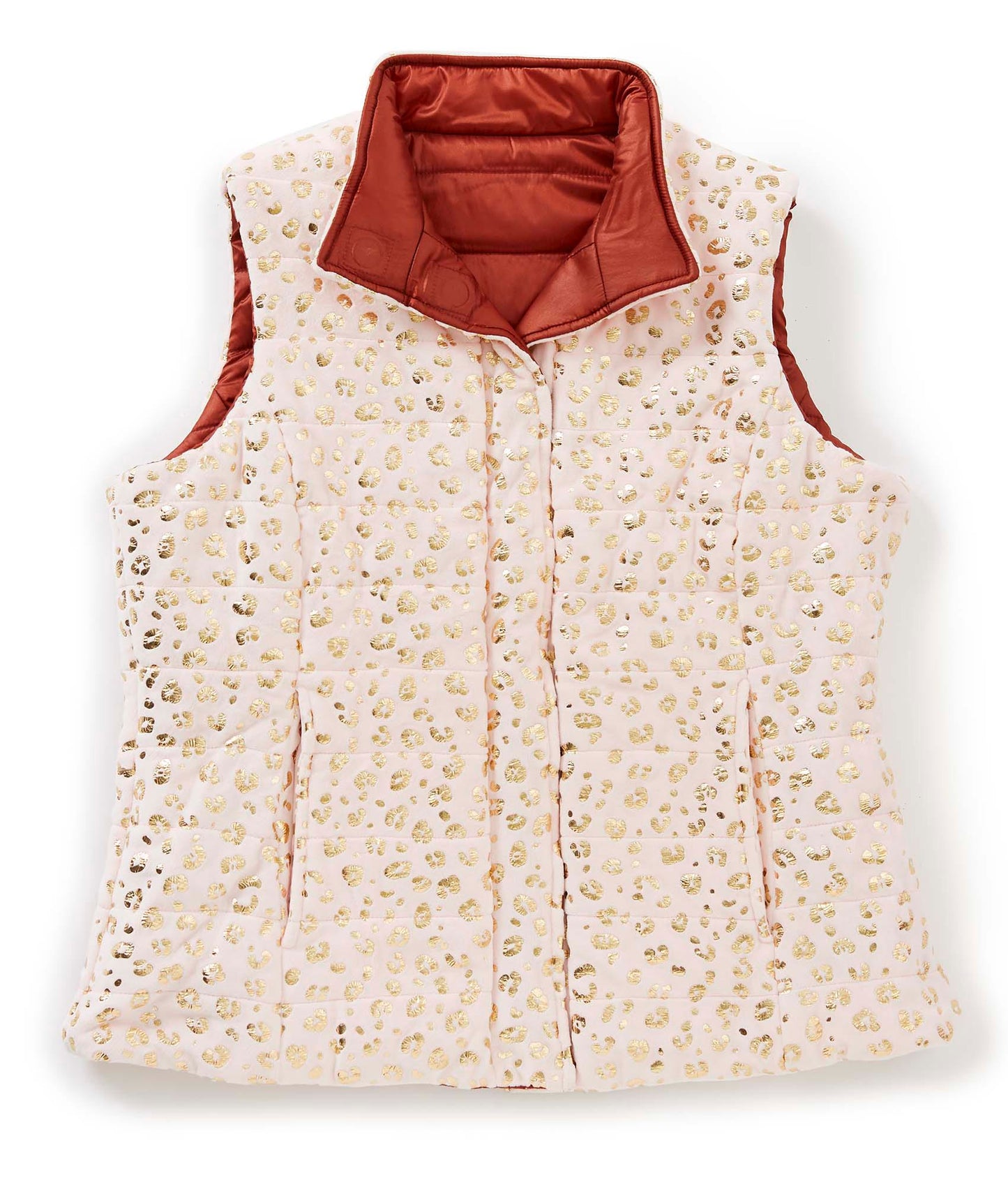 Women's Reversible Magnetic Snap Front Puffer Vest - Clearance