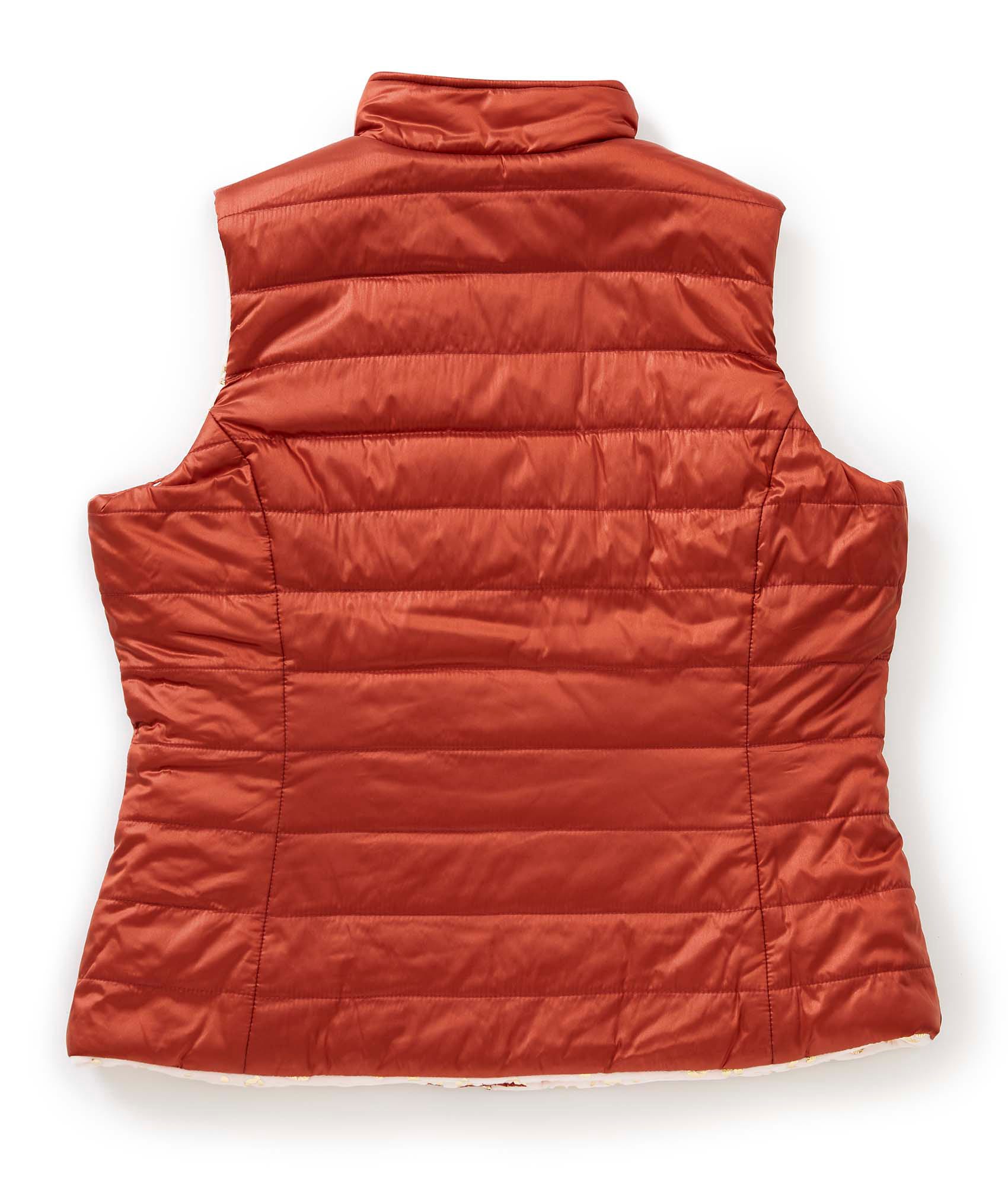 Women's Reversible Magnetic Snap Front Puffer Vest - Clearance