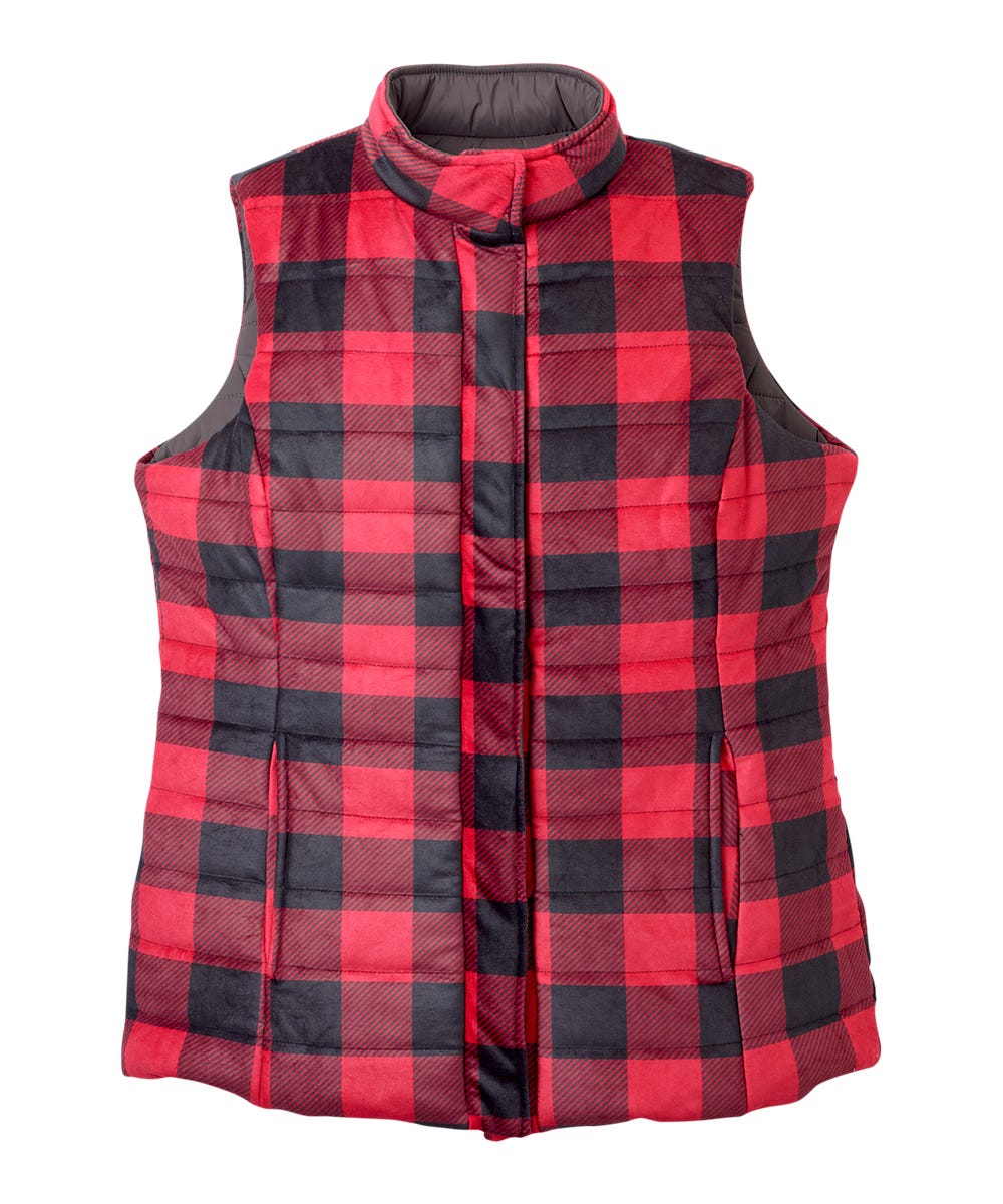 Women's Reversible Magnetic Snap Front Puffer Vest