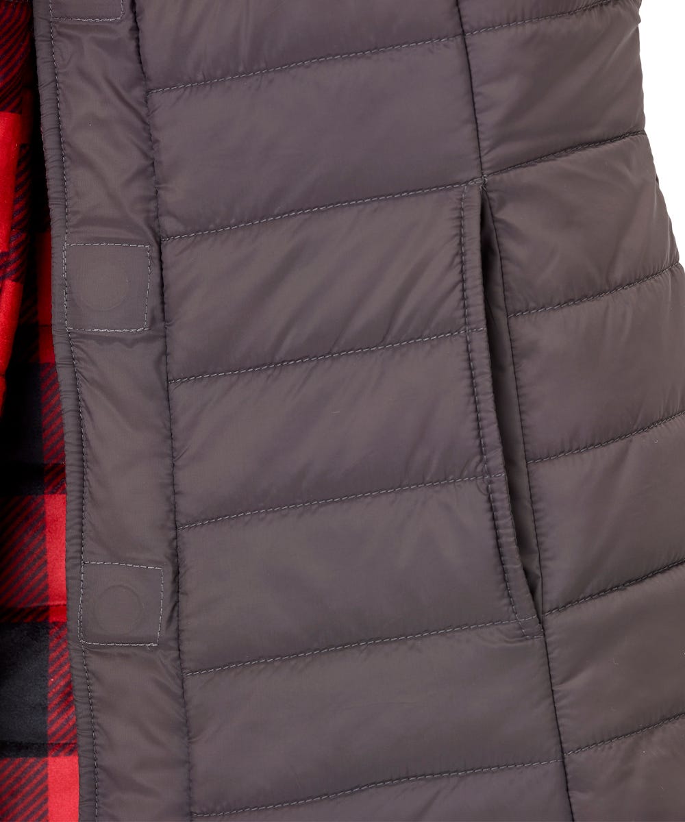 Women's Reversible Magnetic Snap Front Puffer Vest