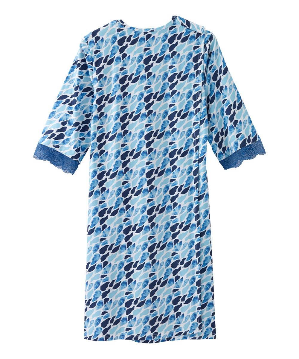 Women's Open Back V-Neck Lace Trim Nightgown