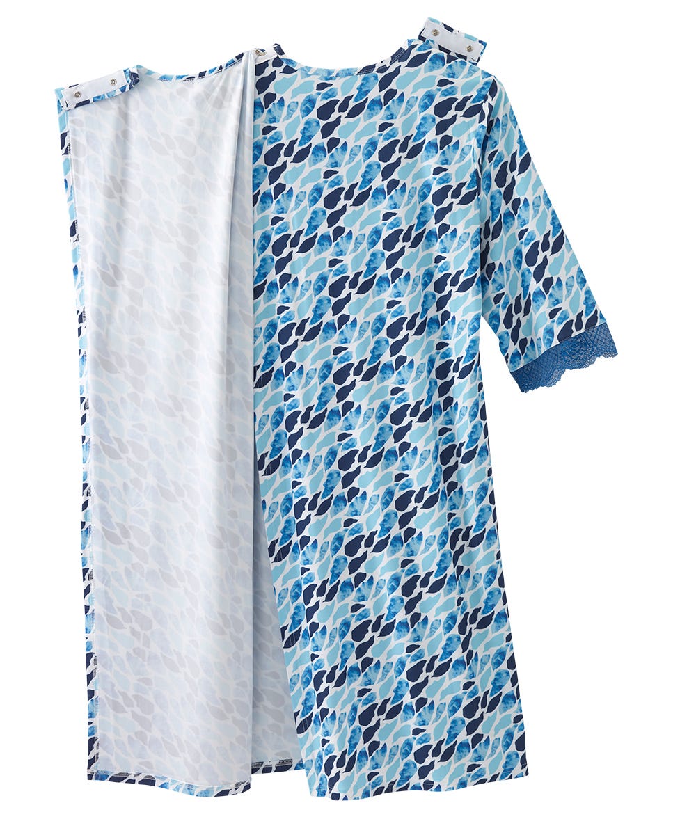 Women's Open Back V-Neck Lace Trim Nightgown
