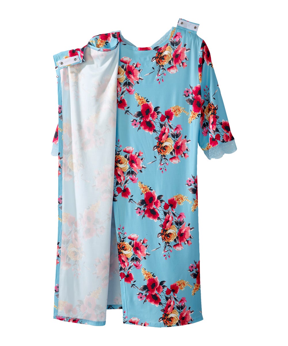 Women's Open Back V-Neck Lace Trim Nightgown