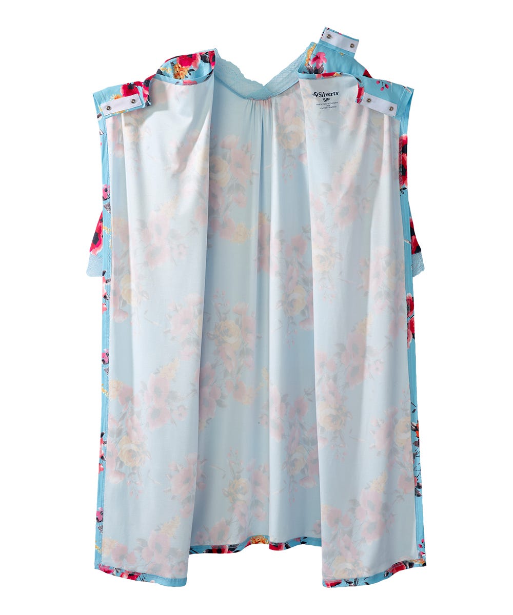 Women's Open Back V-Neck Lace Trim Nightgown