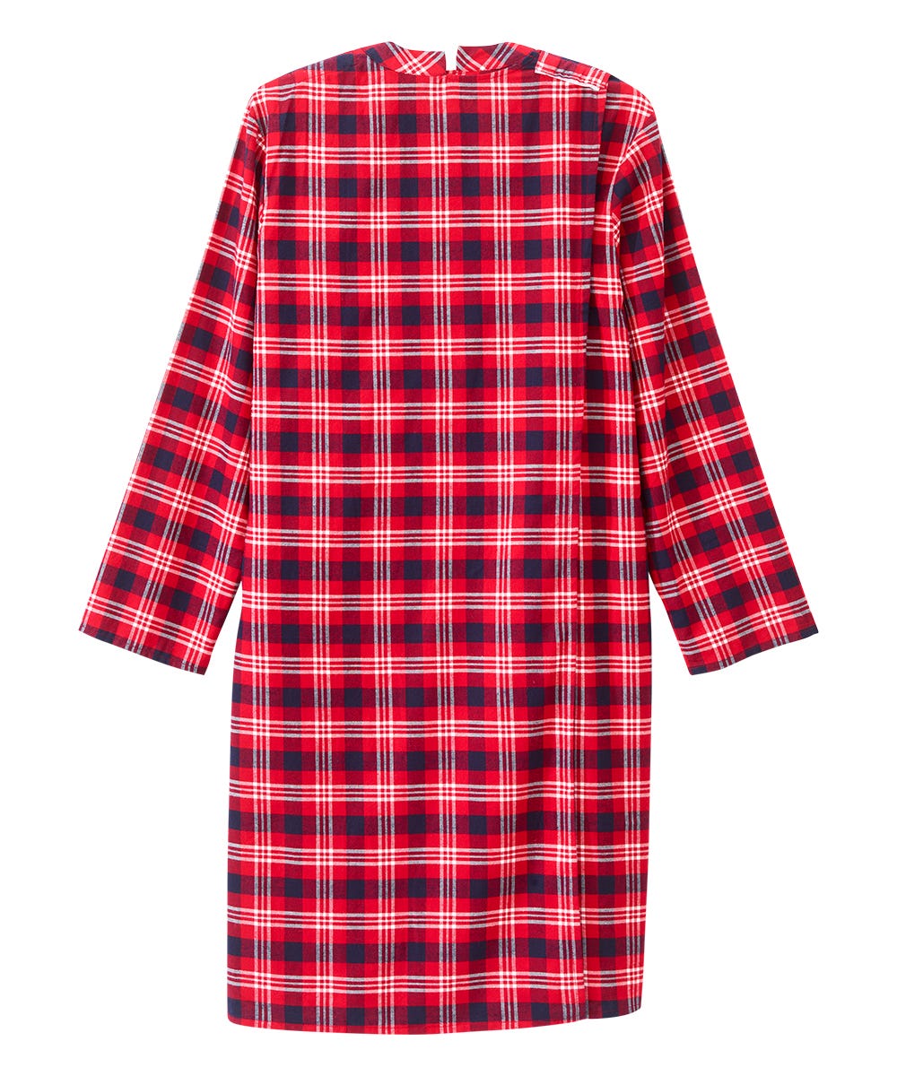 Men's Open Back No Peek Flannel Nightgown